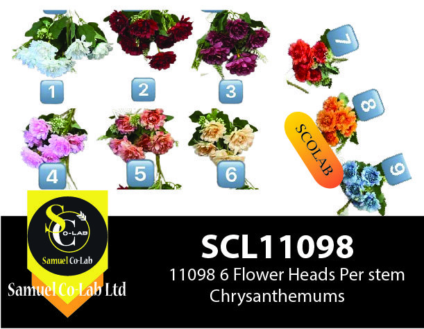 11098 6 Flower Heads Per stem Chrysanthemums