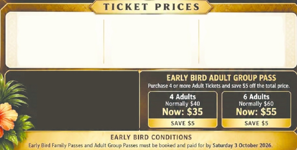 Meitaki Choice Early Bird Adult Group (4 Adults)