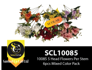 10085 5 Head Flowers Per Stem Mixed Color