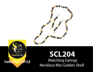 Set Earrings/Necklace Mix Golden Shell
