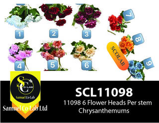 11098 6 Flower Heads Per stem Chrysanthemums