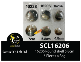 16206 Round Parau Shell with Hole 5.8cm x5 Pieces a Bag