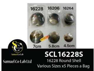 16228 Round shell 7cm Size x5 Pieces a Bag