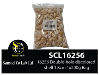 16256 Double-hole discolored shell 1.8cm 1x200g Bag