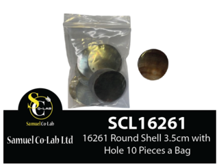 16261 Round Parau Shell with Hole 3.5cm x10 Pieces a Bag