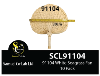91104 White Seagrass Fan(12*18cm)