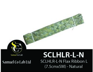 SCLHLR-L-N Flax Ribbon L (7.5cmx5M) - Natural
