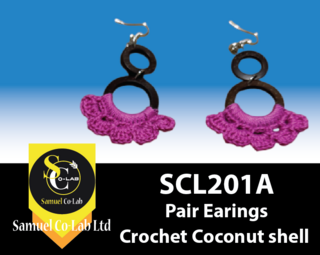 samuelcolab Pair Earrings Crochet Coconut shell