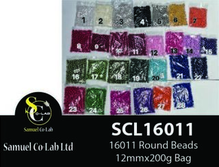 16011 Round Beads 12mmx200g Bag